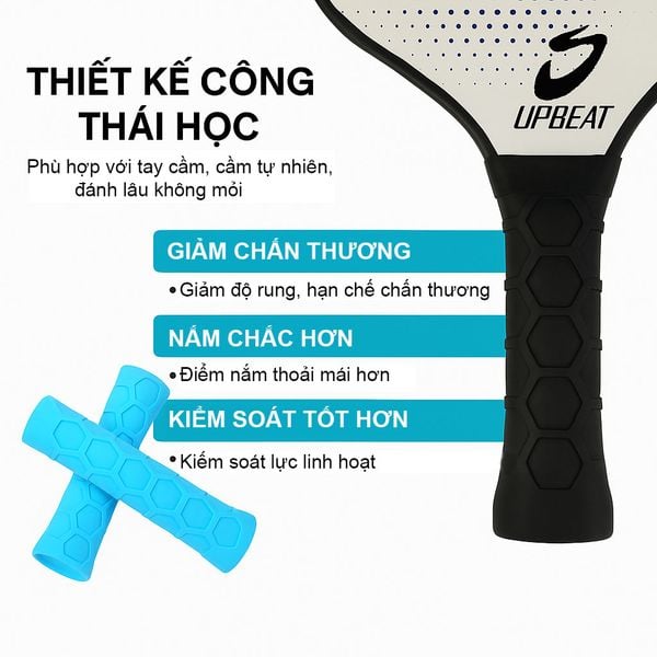 Quấn Cán Vợt Pickleball HEX GRIP Chống Trượt, Chống Rung Silicon