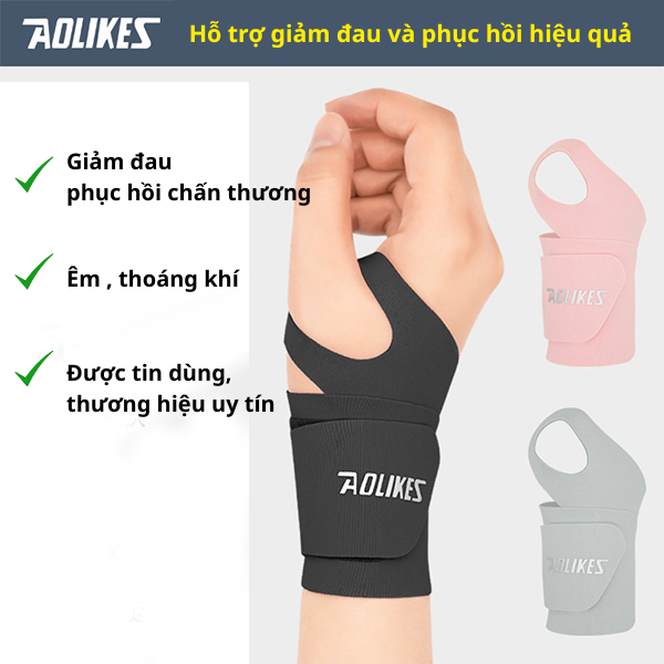 Băng quấn cổ tay chính hãng AOLIKES 7935, hỗ trợ giảm đau và phục hồi hiệu quả