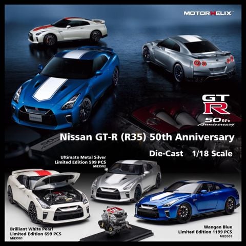 PRE ORDER 1/18 MOTORHELIX NISSAN R35 GTR 50th