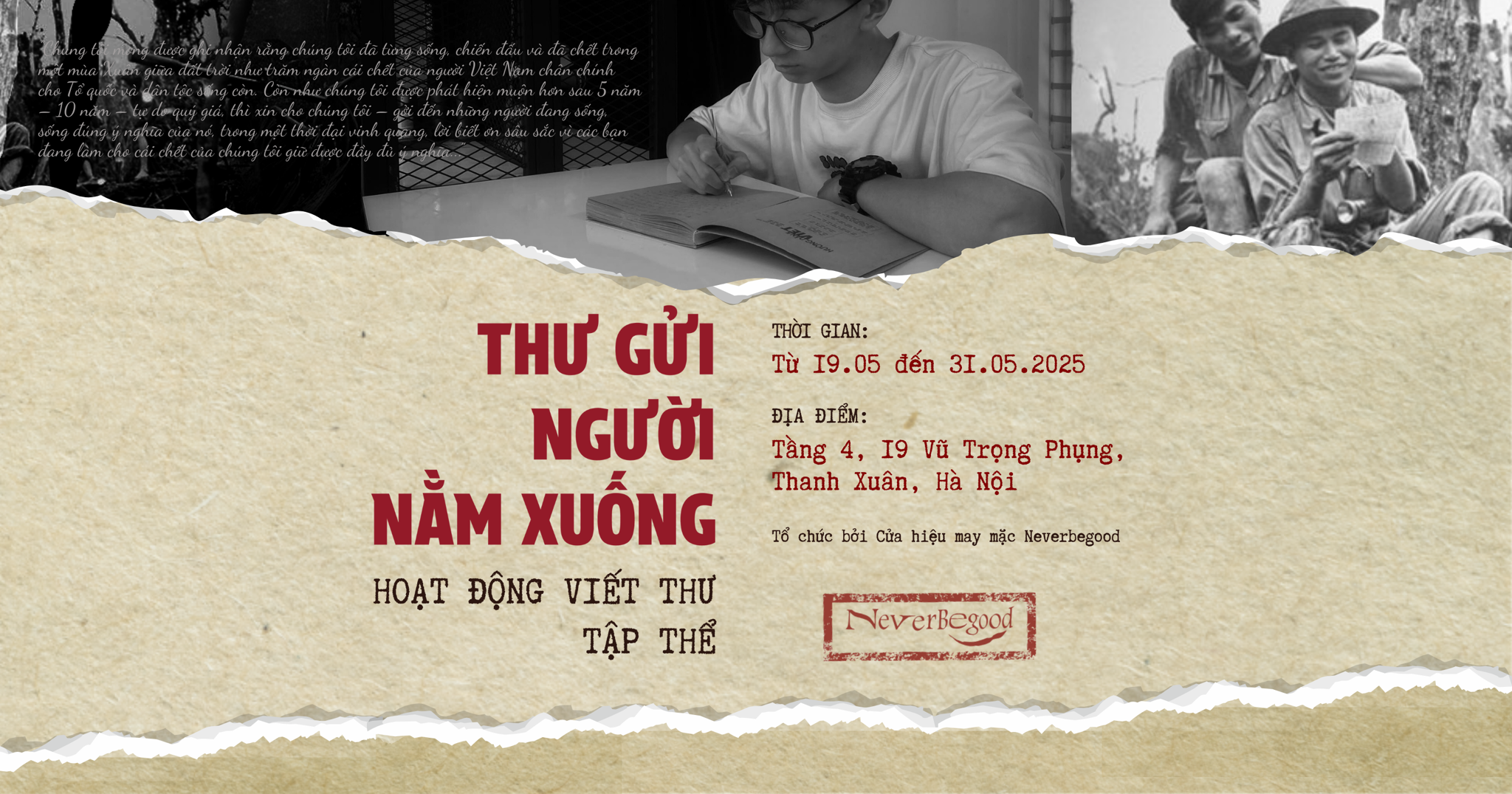 Thư gửi người nằm xuống - Thông tin Event