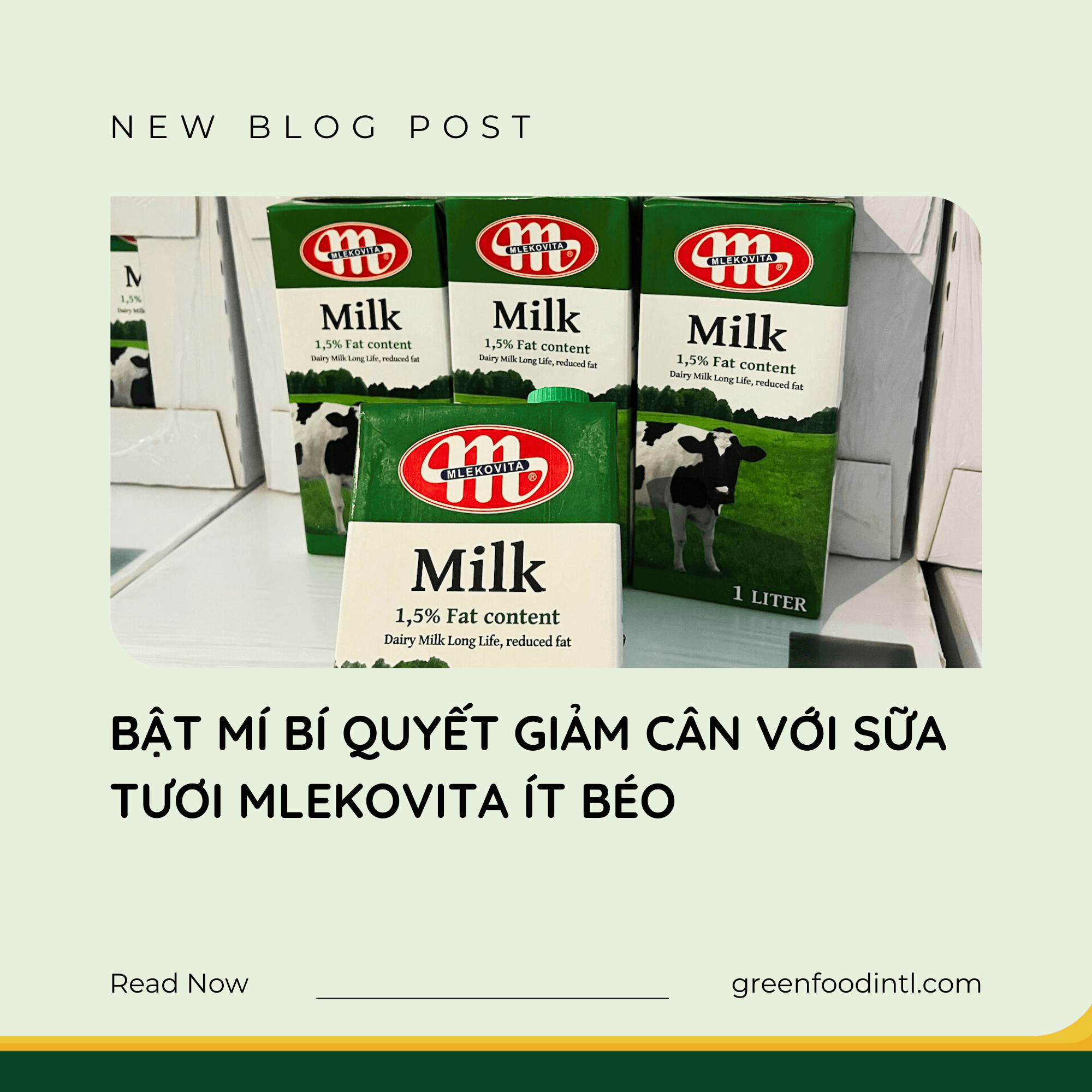 BẬT MÍ BÍ QUYẾT GIẢM CÂN VỚI SỮA TƯƠI MLEKOVITA ÍT BÉO