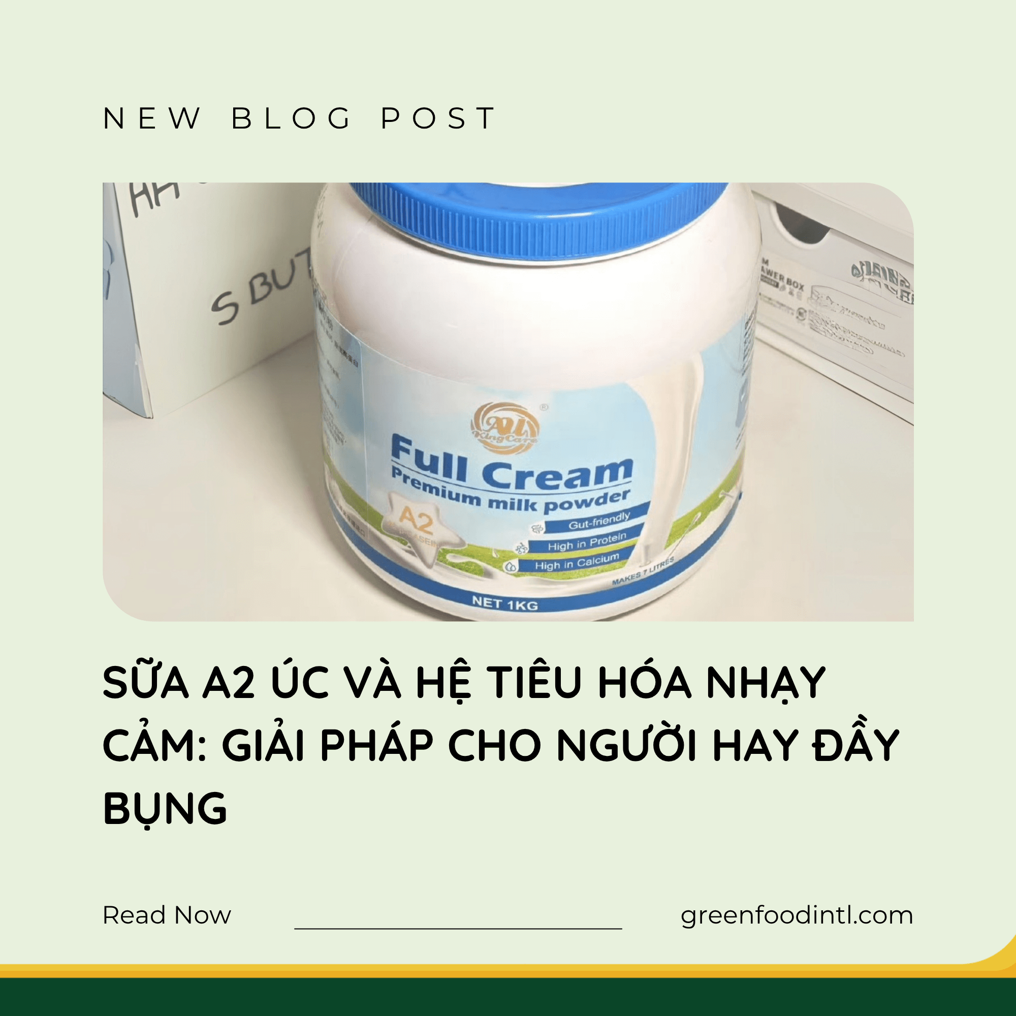 SỮA A2 ÚC VÀ HỆ TIÊU HÓA NHẠY CẢM: GIẢI PHÁP CHO NGƯỜI HAY ĐẦY BỤNG