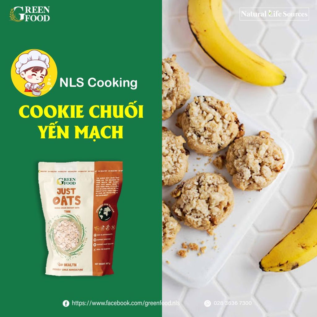 CÁCH LÀM BÁNH COOKIE CHUỐI YẾN MẠCH