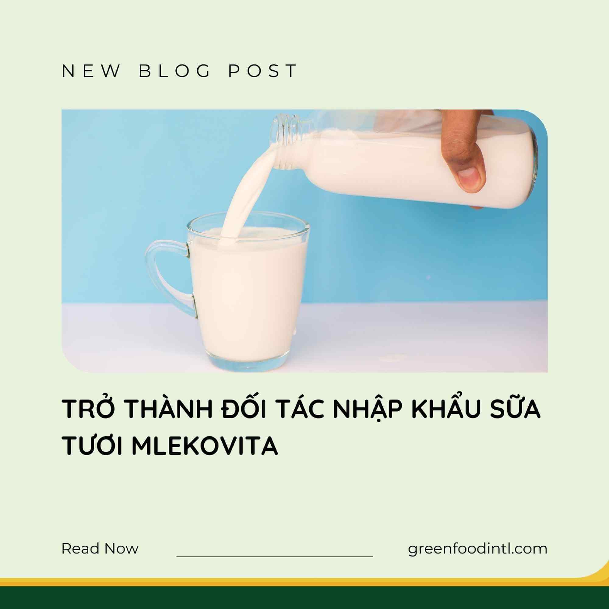 TRỞ THÀNH ĐỐI TÁC NHẬP KHẨU SỮA TƯƠI MLEKOVITA