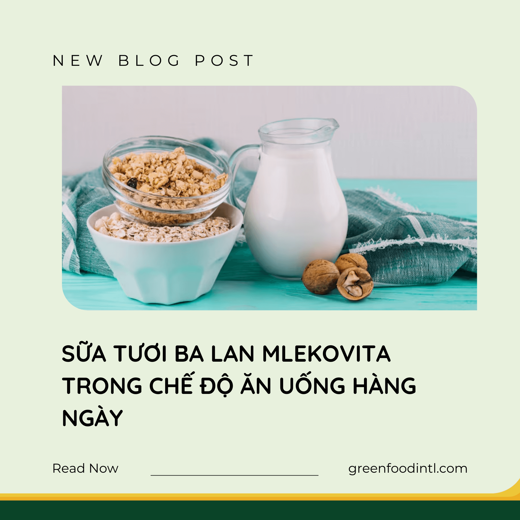 SỮA TƯƠI BA LAN MLEKOVITA TRONG CHẾ ĐỘ ĂN UỐNG HÀNG NGÀY
