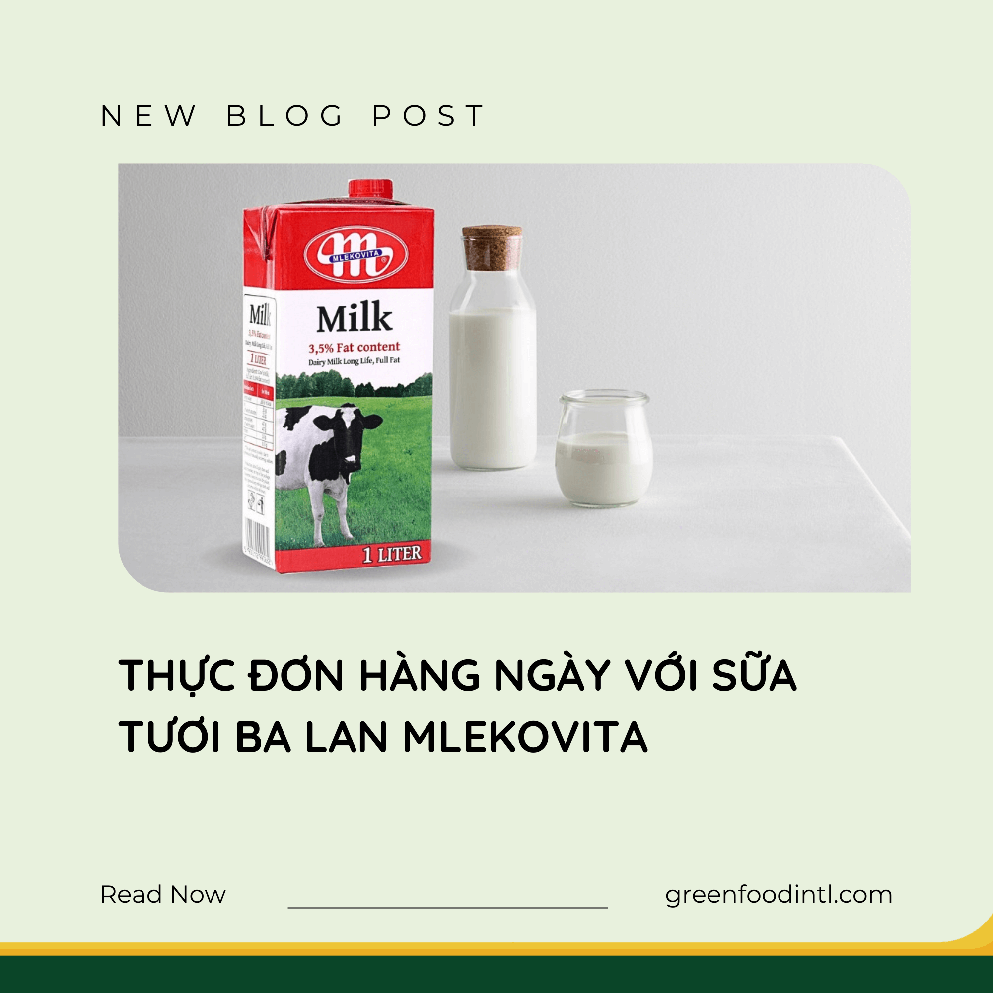 THỰC ĐƠN HÀNG NGÀY VỚI SỮA TƯƠI BA LAN MLEKOVITA