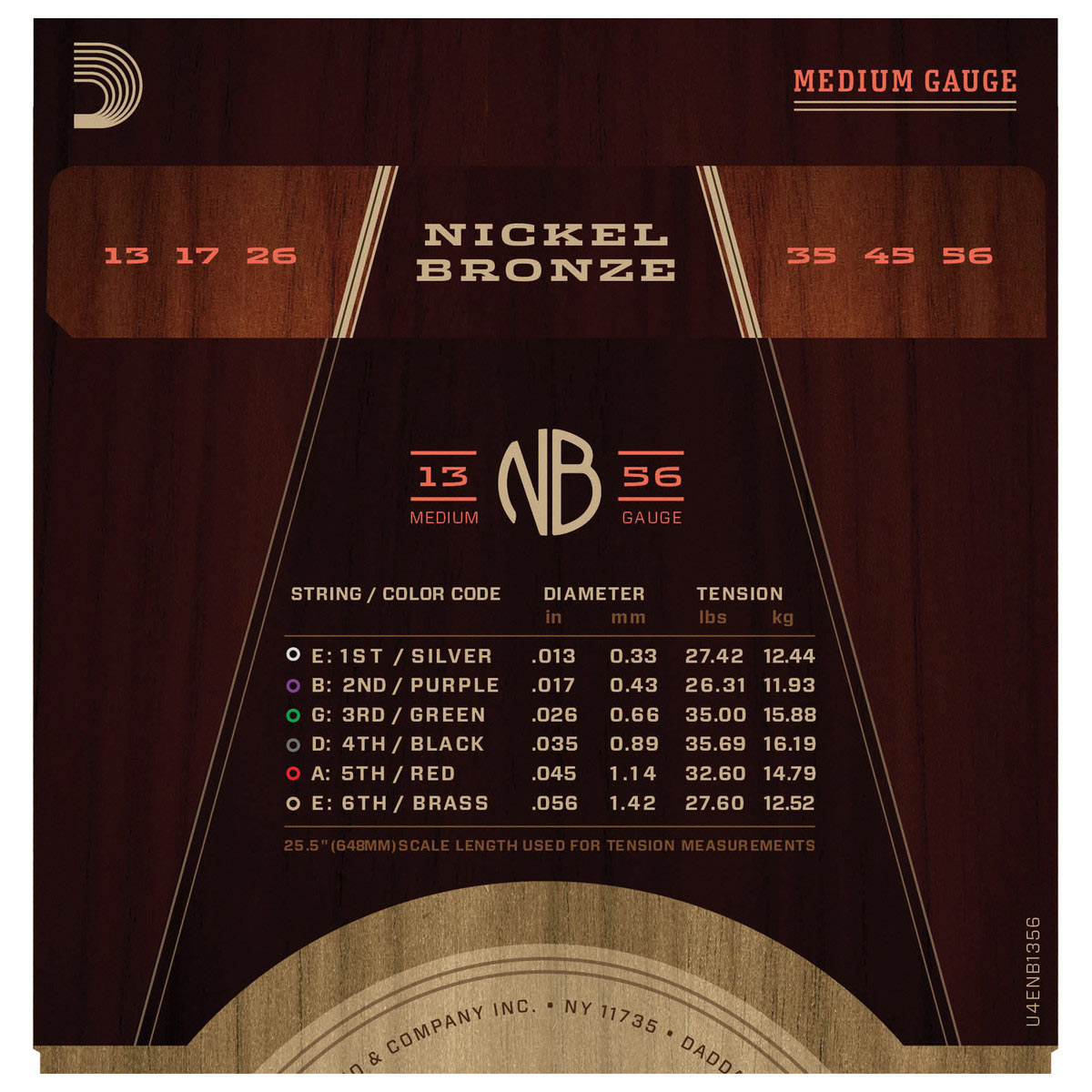 Dây Đàn Guitar Acoustic D'Addario Nickel Bronze NB1356