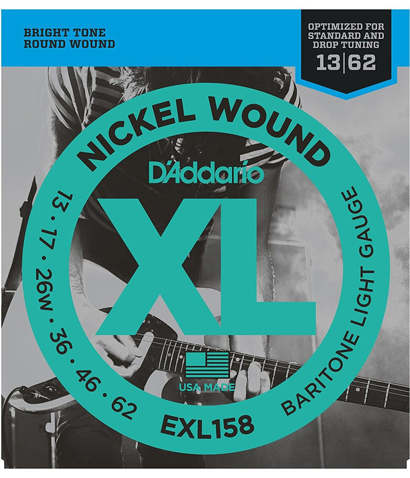 Dây Đàn Guitar Điện Daddario EXL158 Nickel Wound Baritone Strings, Light 13-62