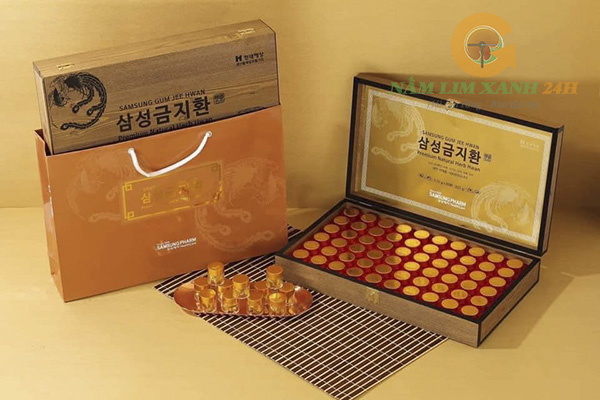 Hình ảnh sản phẩm An cung ngưu hoàng Samsung Hàn Quốc hộp gỗ 60 viên hoàn