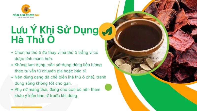 Lưu ý khi sử dụng Hà Thủ Ô