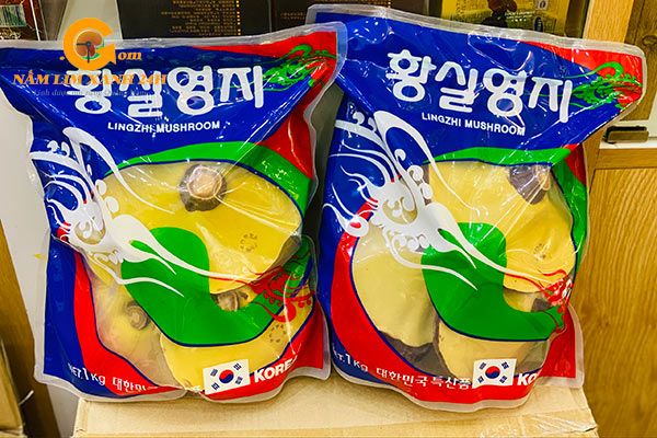 Nấm linh vàng thơm Hàn Quốc túi xanh 1kg