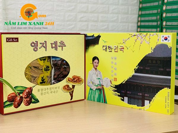 Set nấm linh chi và táo đỏ Hàn Quốc hàng chính hãng tại Nấm Lim Xanh 24h