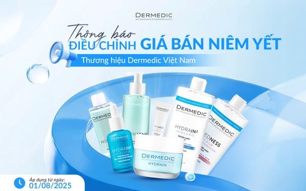 THÔNG BÁO ĐIỀU CHỈNH GIÁ BÁN NIÊM YẾT - THƯƠNG HIỆU DERMEDIC VIỆT NAM