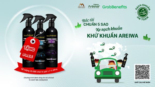 Cách đăng ký nhận MIỄN PHÍ chai xịt khuẩn khử mùi Xe Hơi Areiwa