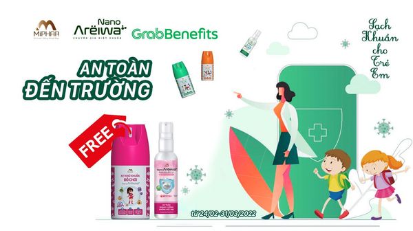 Miphar hỗ trợ tài xế công nghệ Grab 10.000 bộ sản phẩm Xịt Khử Khuẩn Nano Areiwa 