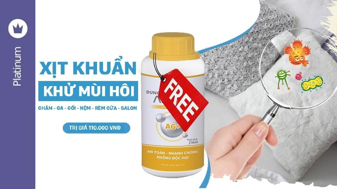 GrabRewards - Ưu đãi miễn phí chai Xịt Khuẩn khử mùi chăn - ra - gối -nệm - rèm cửa - salon - Chai Nano Bạc Y tế Nano Areiwa