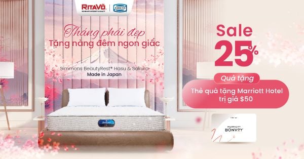 THÁNG PHÁI ĐẸP, TẶNG NÀNG ĐÊM NGON GIẤC VỚI NỆM SIMMONS BEAUTYREST® HASU & BEAUTYREST® SAKURA