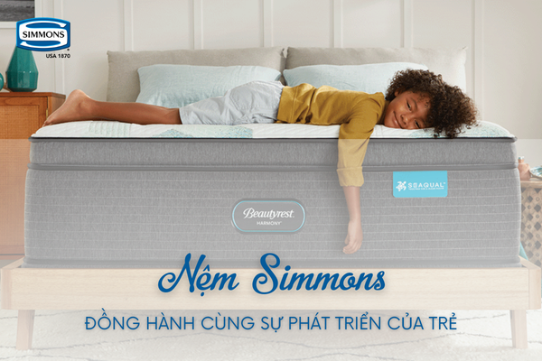 Nệm trẻ em lò xo túi Simmons BeautySleep - Đồng hành cùng sự phát triển của bé