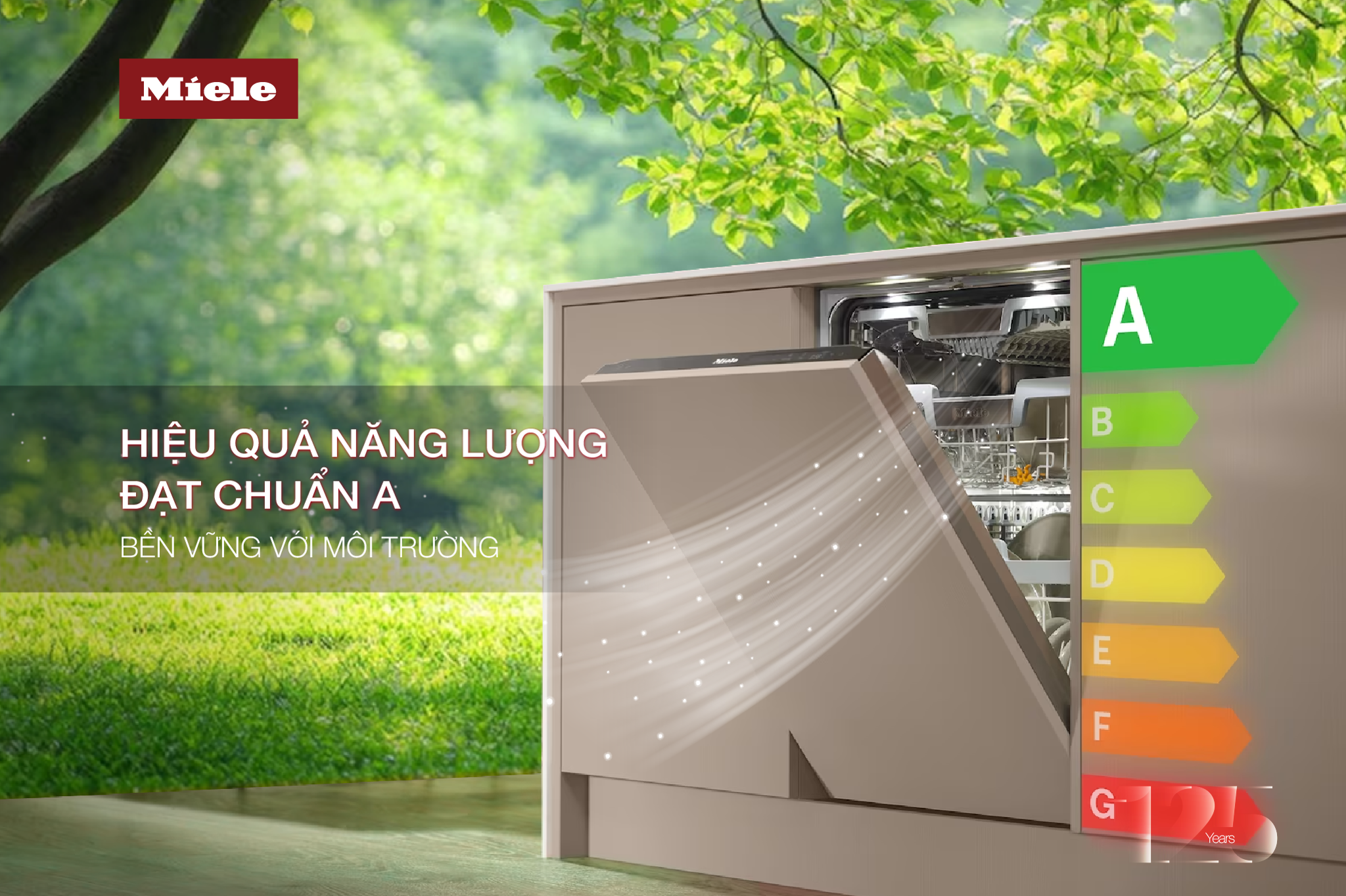 Máy rửa bát Miele tiết kiệm tới 50% điện năng – Lựa chọn bền vững cho cuộc sống hiện đại