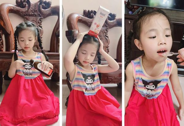 Imunol có hương vị dâu tây nên nhiều bé rất thích thú và hợp tác