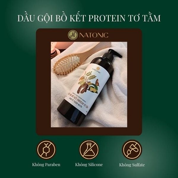 Dầu gội bồ kết Protein tơ tằm Natonic 500ml