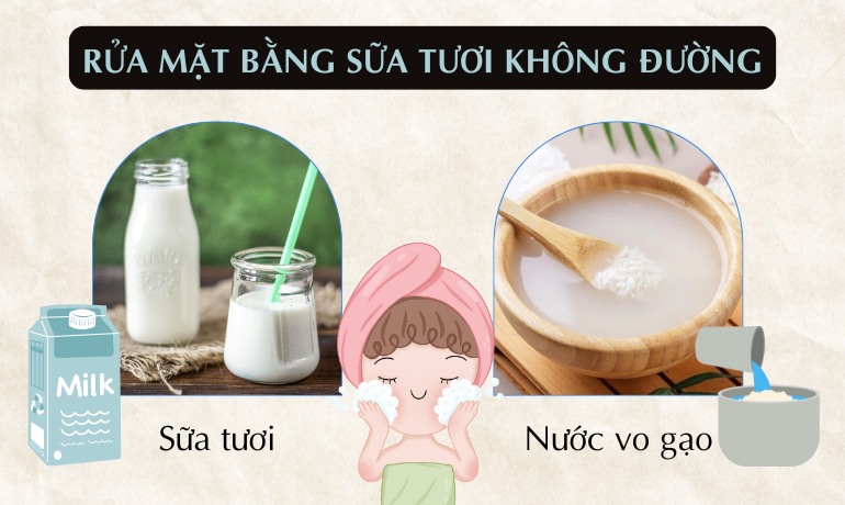 Cách rửa mặt bằng sữa tươi không đường không bắt nắng