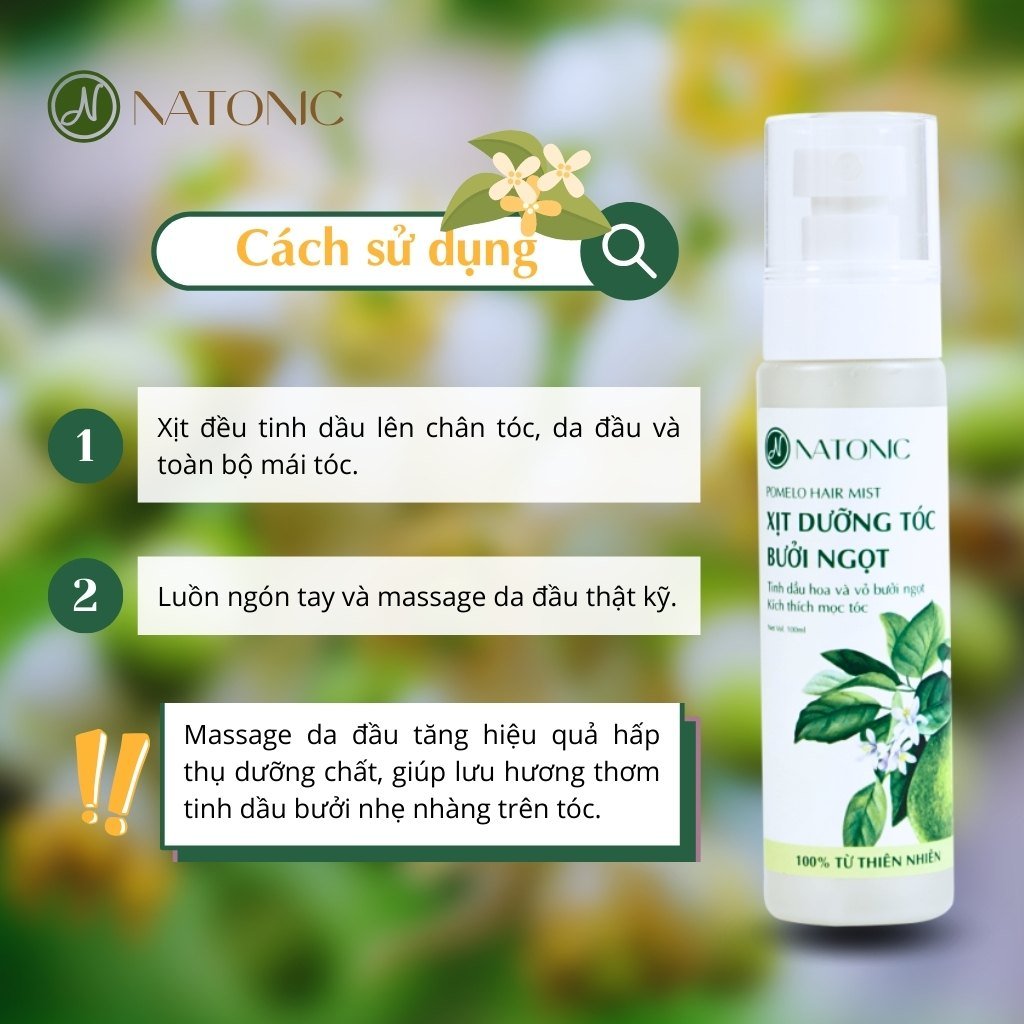 Xịt dưỡng mọc tóc Bưởi Ngọt Natonic 100% thành phần tự nhiên