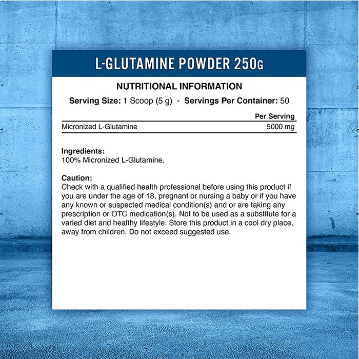 APPLIED NUTRITION L GLUTAMINE POWDER 250 GRAM thành phần dinh dưỡng