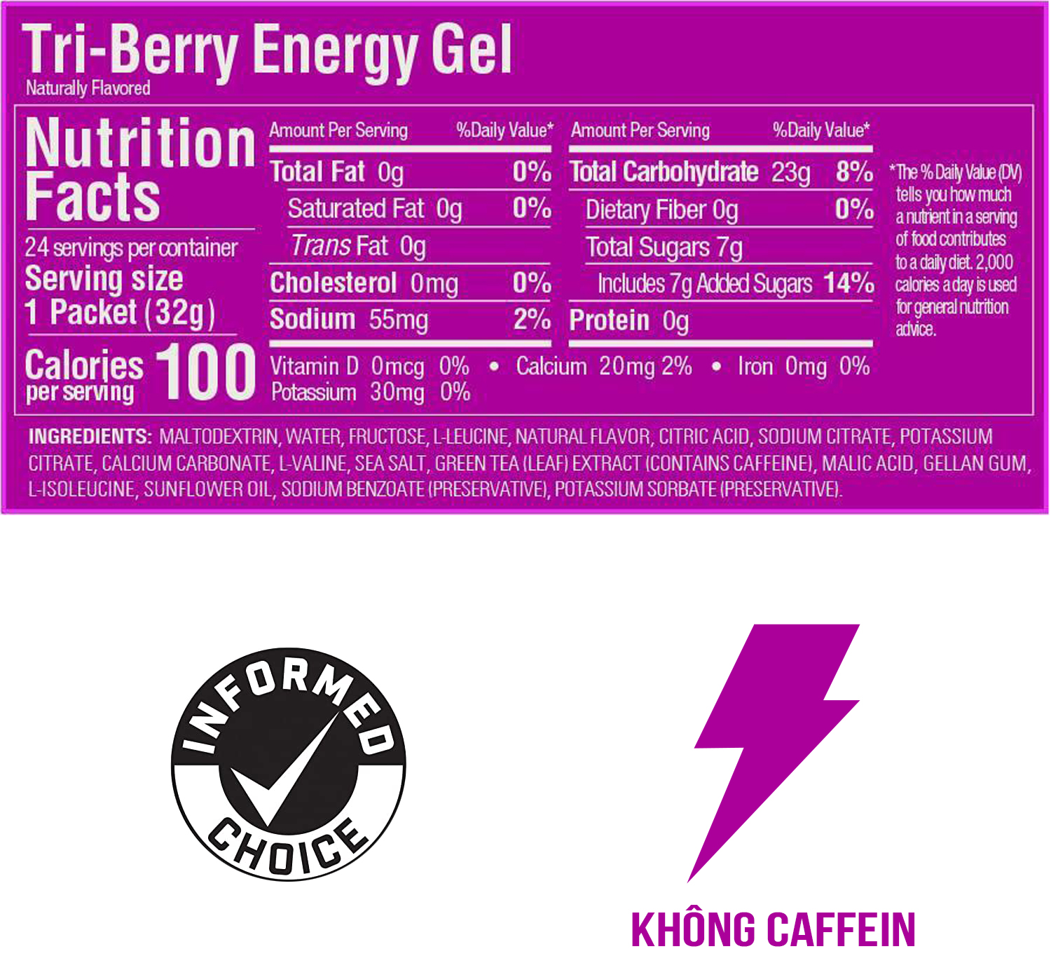 Gu Energy Gels Tri Berry Fact