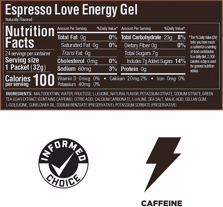 Gu Energy Gel Espresso Love fact