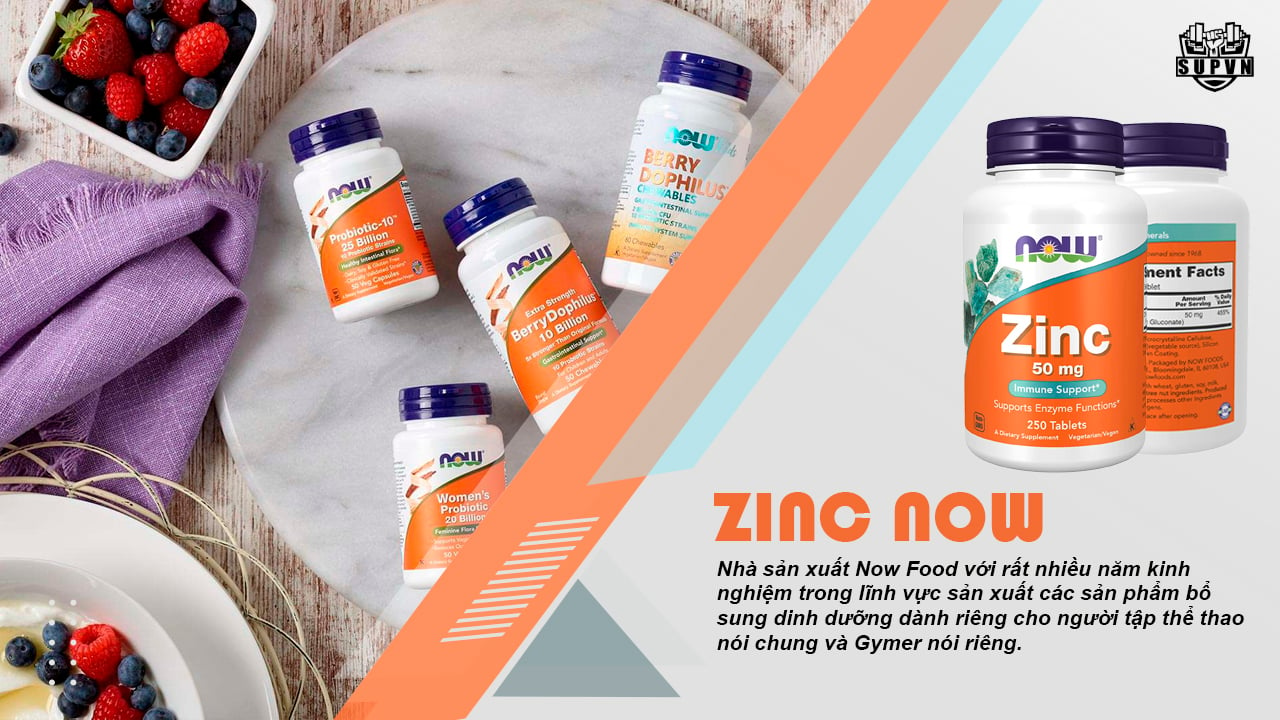 ZinC Now Food 50mg tăng cường sức mạnh cơ bắp, tăng hoạt tính sinh lý