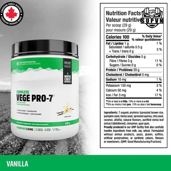 North -Coast- Naturals- Complete -Vege- Pro-7- Vegan- Protein- Powder-nutrition