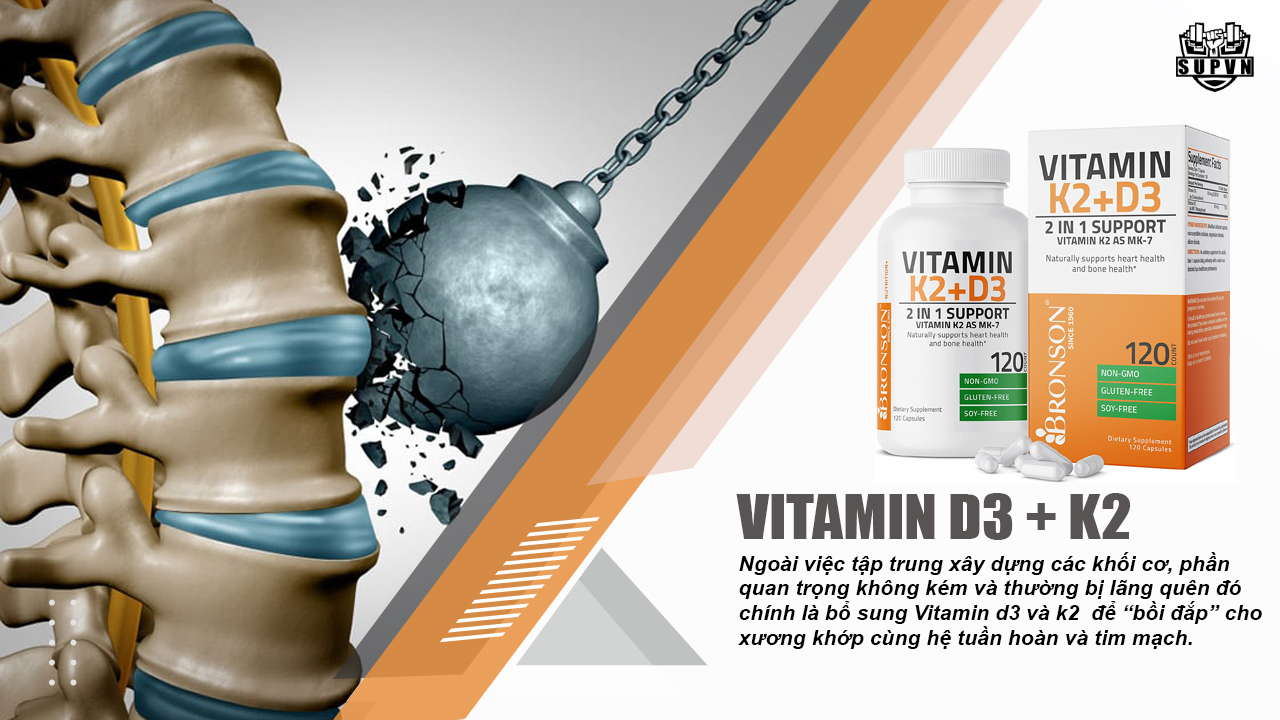 Vitamin D3 k2 Mk-7 Tăng cơ bắp, tăng mật độ xương