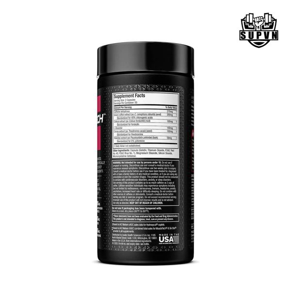 Hydroxycut Hardcore Elite 110 Viên Thành Phần