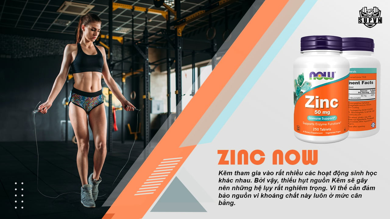 ZinC Now Food 50mg tăng cường sức mạnh cơ bắp, tăng hoạt tính sinh lý