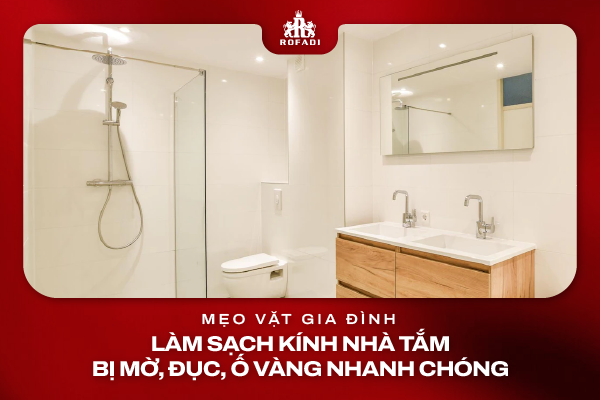Làm sạch kính nhà tắm bị mờ, đục, ố vàng nhanh chóng