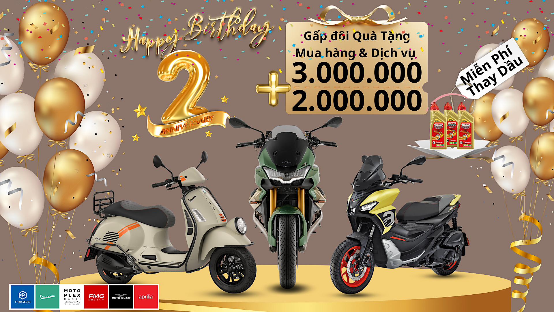 Mừng Sinh Nhật Motoplex Hanoi, Ưu Đãi 5.000.000 Khi Mua Xe & 30 PK