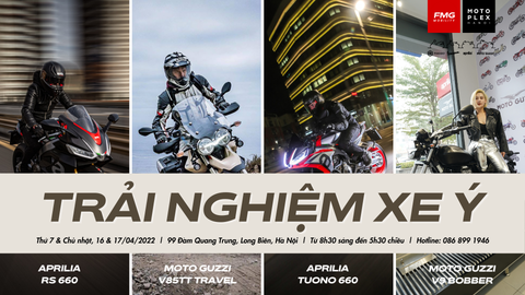 Đăng ký lái thử xe Aprilia & Moto Guzzi tại Hà Nội