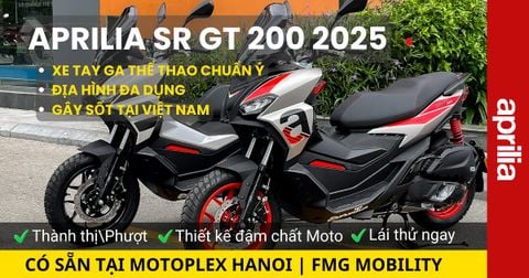 Aprilia SR GT 200 2025 – Sức mạnh địa hình trong thân xác xe tay ga