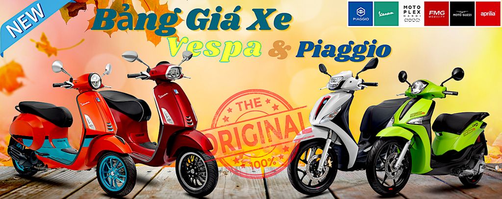 Bảng giá xe Vespa, Piaggio, Aprilia & Moto Guzzi tại Motoplex Hanoi