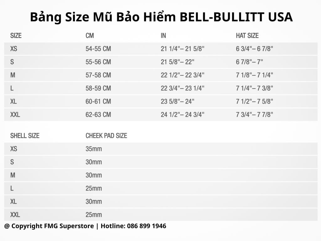 Size Mũ Bảo Hiểm FullFace BELL BULLITT ATWYLD ORION Gloss Black Gold chính hãng USA tại FMG Superstore