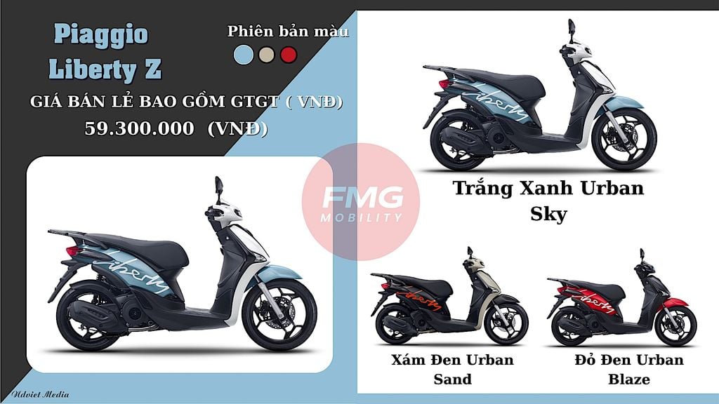 Giá Xe Piaggio Liberty Z 2025 phong cách đường phố&nbsp;cho giới trẻ