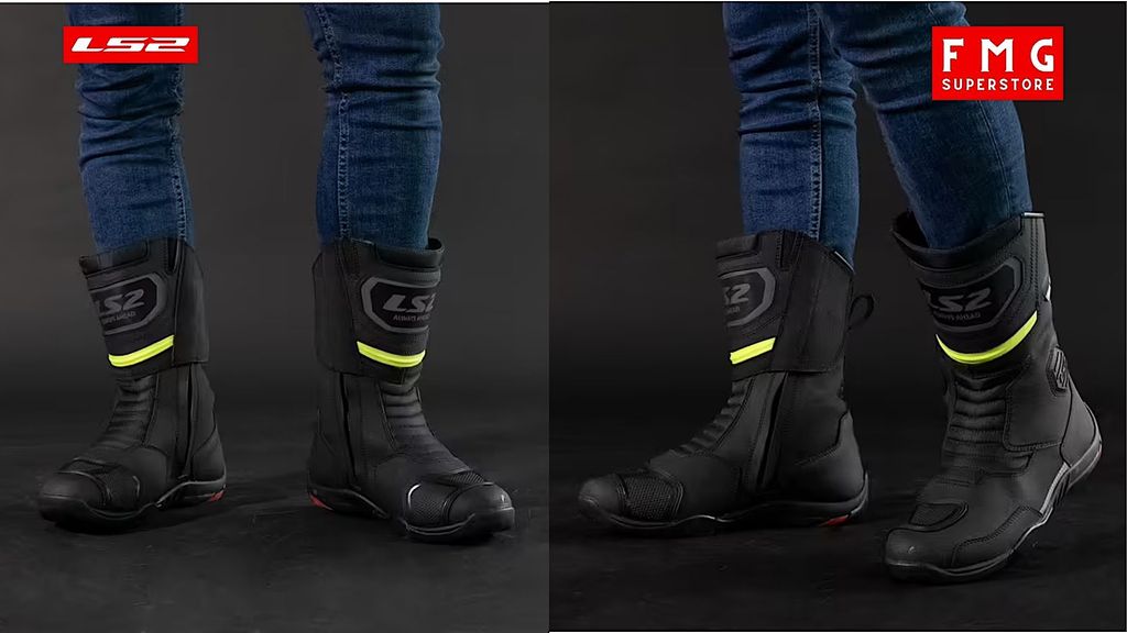 FMG Superstore hiện tại phân phối giày moto LS2 Goby Man với màu Black H-V Yellow, size từ 41 – 44