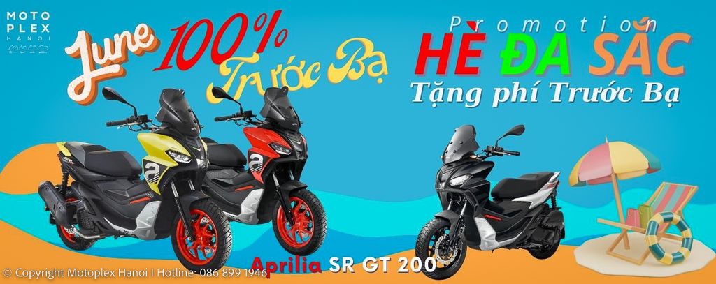 Tặng Phí Trước Bạ khi mua xe Aprilia SR GT 200 tháng 6/2023