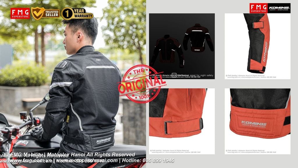 Trang Bị và Tiện Nghi trên Áo Bảo Hộ Moto Komine JK-1573 Protect Carbon Mesh Jacket