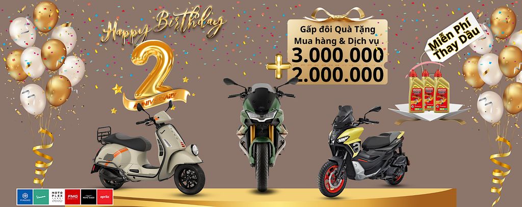 Mừng Sinh Nhật Motoplex Hanoi, Ưu Đãi Lên Tới 5 Triệu Khi Mua Xe và 30% Phụ Kiện