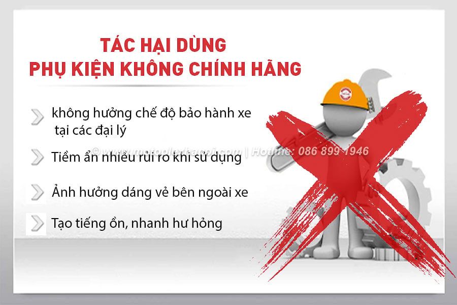 Tác hại của việc dùng phụ kiện xe máy Vespa không chính hãng