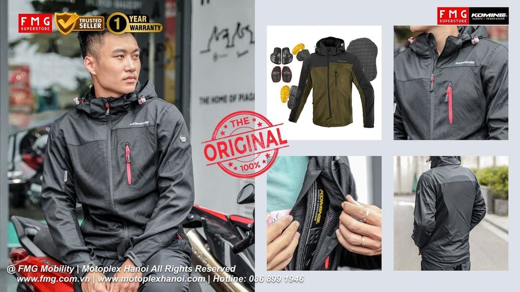 Bảo Vệ và An Toàn trên Áo Bảo Hộ Moto Komine JK-1143 Protect Mesh Parka Ten Jacket