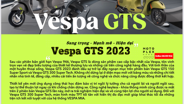 Vespa GTS 2023 - Sang trọng, Mạnh mẽ, Hiện đại