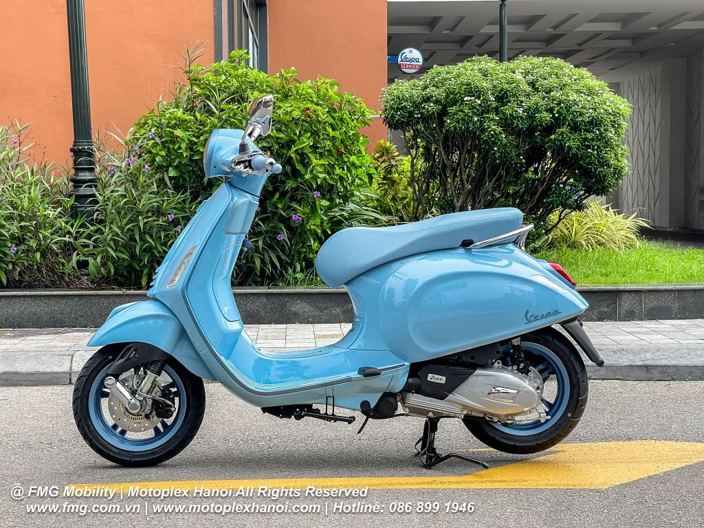 Thân vỏ xe Vespa Primavera 2025 là thép nguyên khối